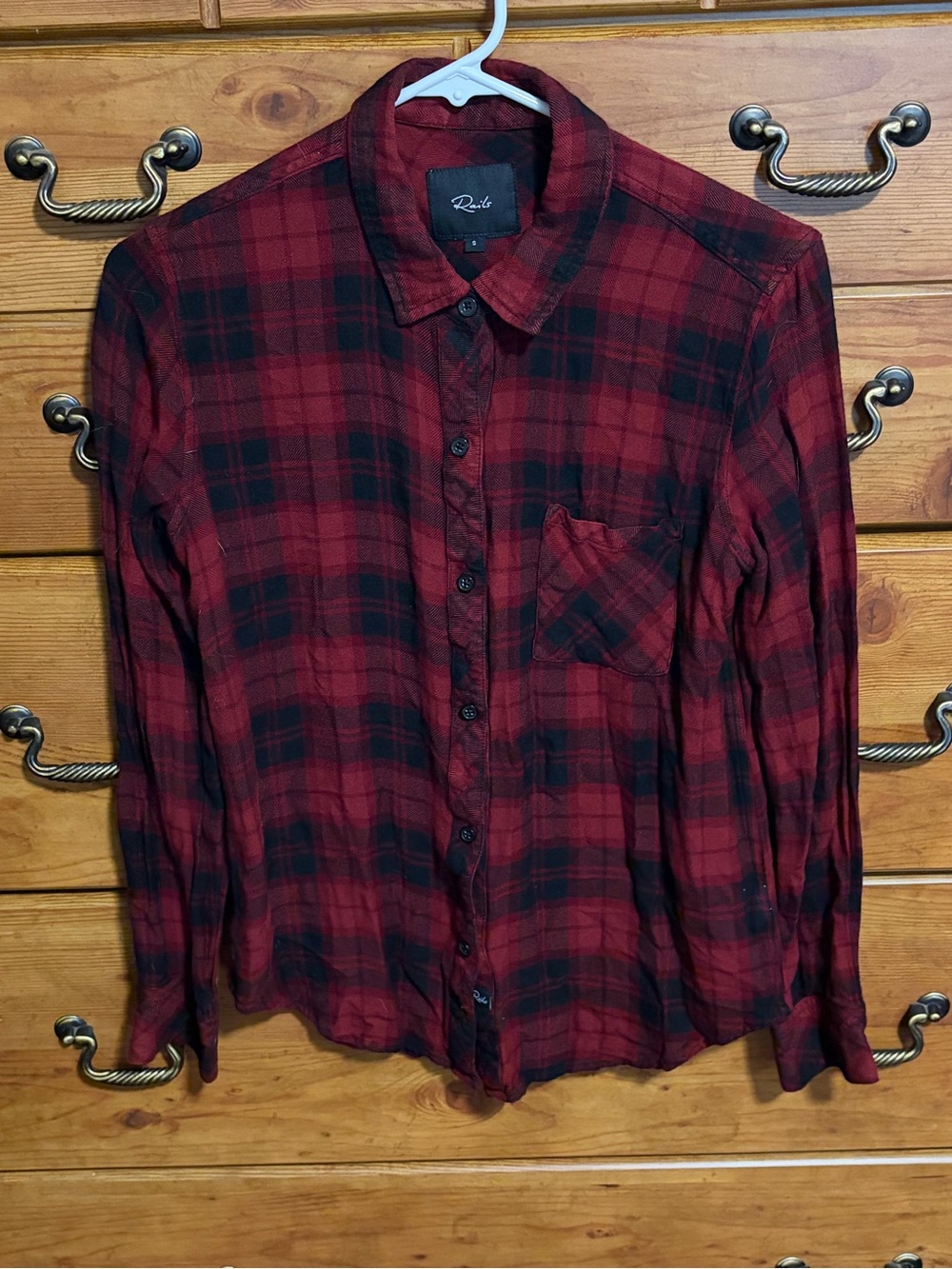 Rails Red and Black Plaid Button-Down Shirt